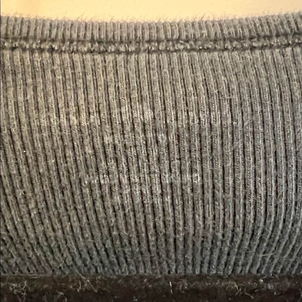Vintage Brandy Melville Charcoal V-Neck Ribbed Long Sleeve Top - Picture 2 of 5